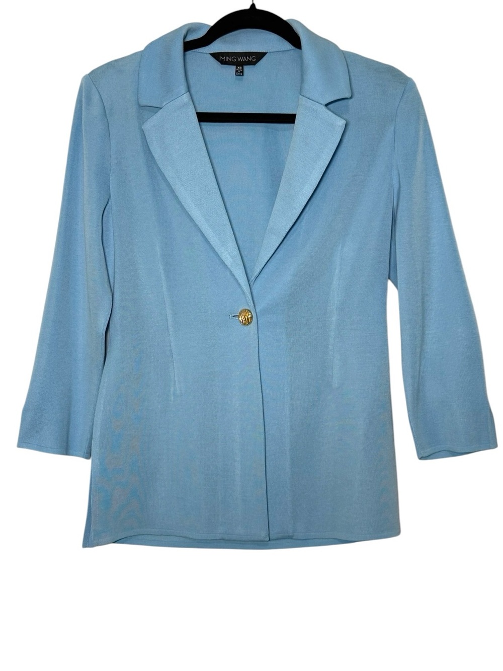 Ming‎ Wang Sky Blue Single-Button Blazer